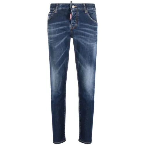 Dsquared2 , Blue Stonewashed Skinny Jeans ,Blue female, Sizes:
