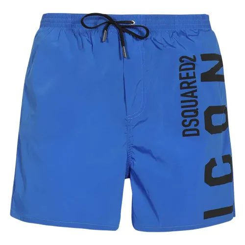 Dsquared2 , Boxer Swimsuit ,Blue male, Sizes: