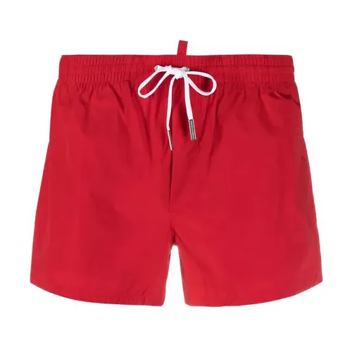 Dsquared2 , Boxer Swimsuit with Ceresio 9 Milano Logo ,Red male, Sizes:
