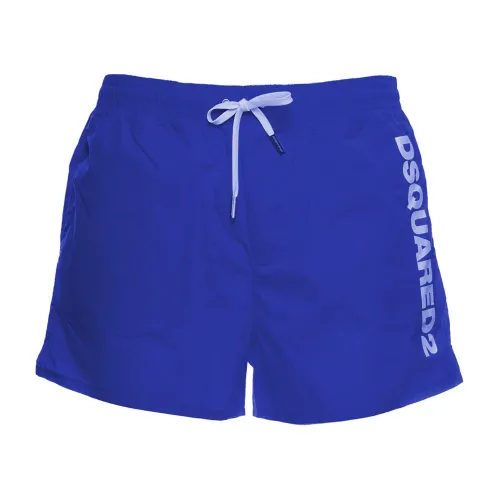 Dsquared2 , Boxer Swimsuit with Dsquared2 Logo ,Blue male, Sizes: