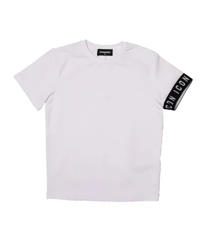 Dsquared2 Boys Boy's Junior Icon Lounge T-Shirt in White Cotton
