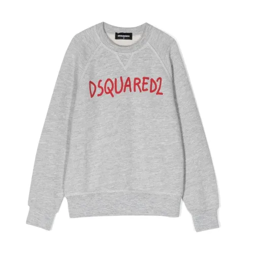 Dsquared2 , Boy's Clothing Sweatshirts Gray Ss23 ,Gray male, Sizes: