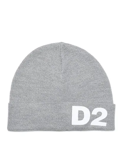 Dsquared2 Boys Logo Knitted Beanie Grey