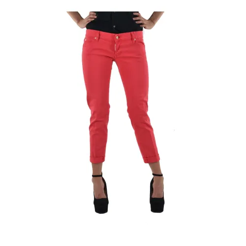 Dsquared2 , Coral Capri Slim-fit Jeans ,Red female, Sizes:
