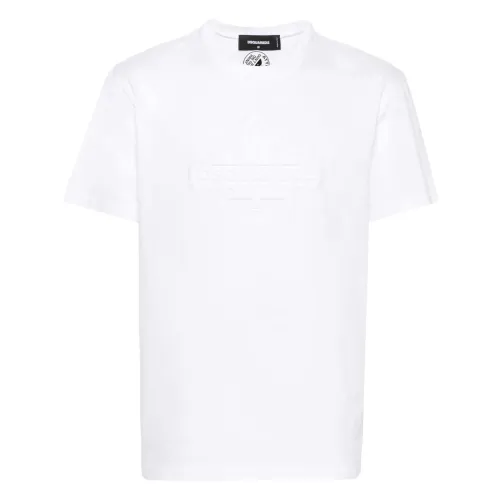 Dsquared2 , Cotton Jersey Basic Tee ,White male, Sizes: