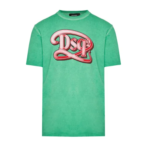 Dsquared2 , Cotton T-shirt Made in Italy ,Green male, Sizes: