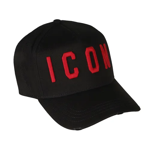Dsquared2 , Cotton Visor Cap with Logo ,Black unisex, Sizes: ONE