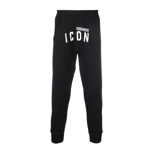 Dsquared2 , Cropped Icon-print Track Joggers ,Black male, Sizes: