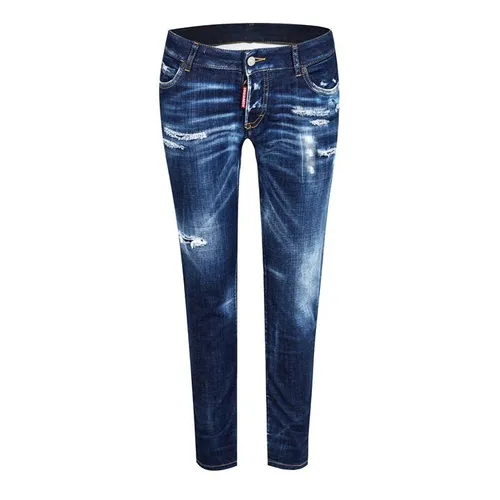 DSQUARED2 Cropped Jennifer Denim Jeans - Blue