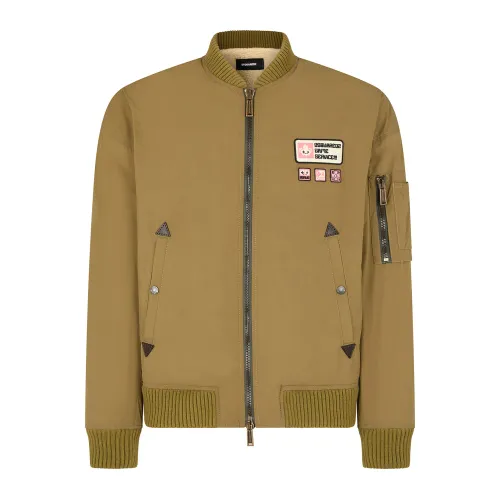 Dsquared2 , Cyprus Bomber Jacket - Stylish and Trendy ,Green male, Sizes: