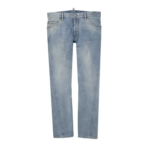 Dsquared2 , Denim Jeans with Logo Detail ,Blue male, Sizes:
