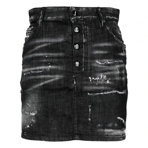 Dsquared2 , Denim Skirt ,Black female, Sizes:
