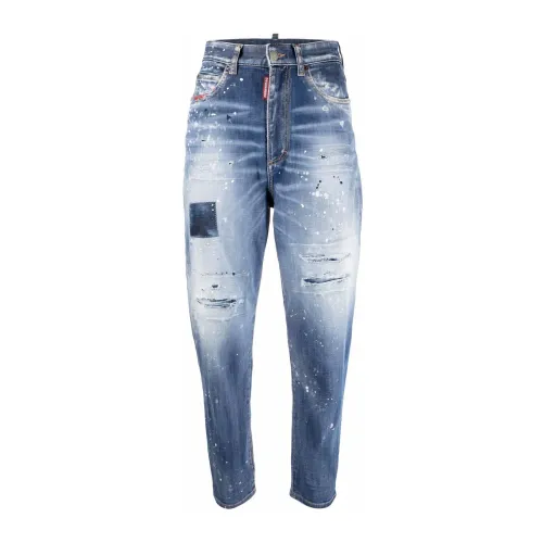 Dsquared2 , Distressed Boyfriend Jeans ,Blue female, Sizes: