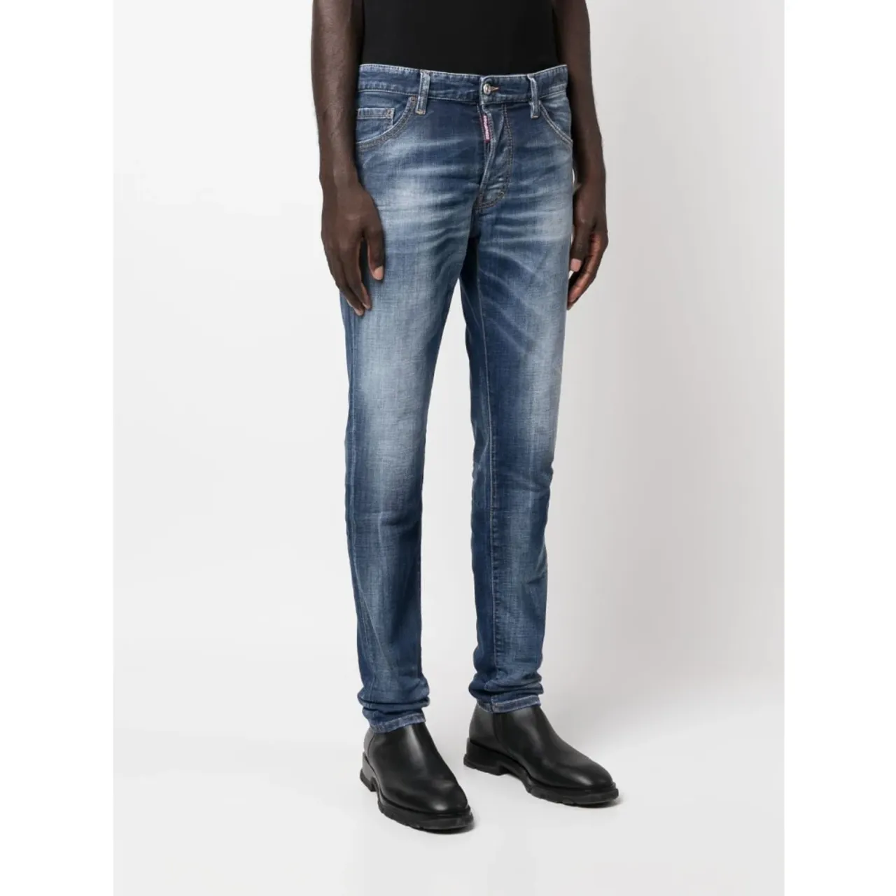 Dsquared2 , Distressed Slim-Leg Denim Jeans ,Blue male, Sizes: