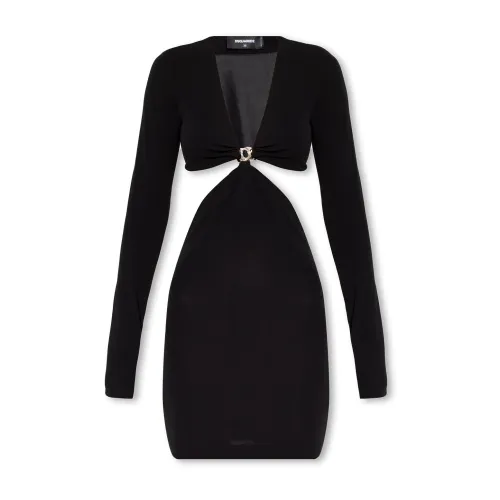 Dsquared2 , Dress with long sleeves ,Black female, Sizes: