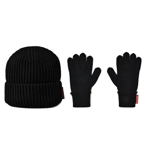 DSQUARED2 Dsq Hat and Gloves Sn34 - Black