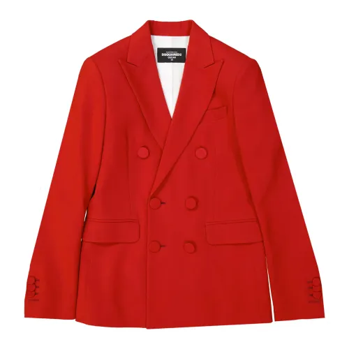 Dsquared2 , Elegant Double-Breasted Jacket ,Red female, Sizes: