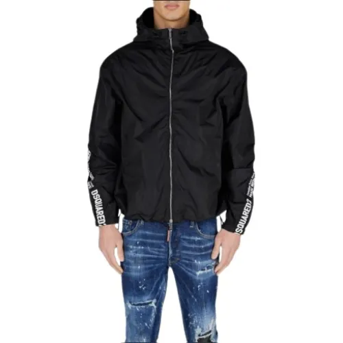Dsquared2 , Fashionable Coats for Men and Women ,Black male, Sizes: