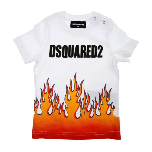 Dsquared2 , Fashionable T-Shirt for Boys ,White male, Sizes: