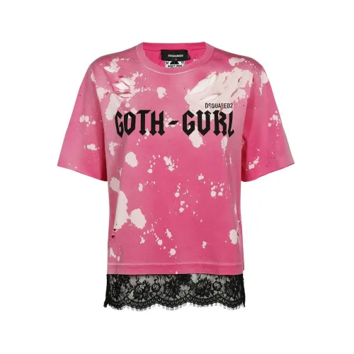 Dsquared2 , Fuchsia T-Shirt for Women - High-Quality Stylish ,Pink female, Sizes: