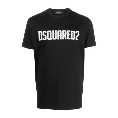 Dsquared2 , Glitch Logo Cool T-Shirt ,Black male, Sizes: