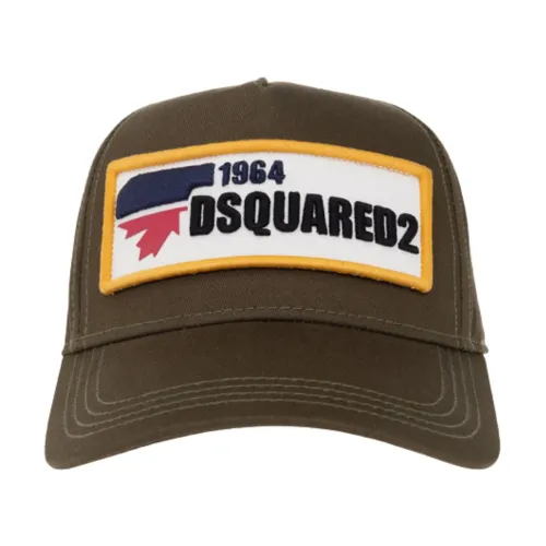 Dsquared2 , Green Military Style Hat with Logo ,Green unisex, Sizes: