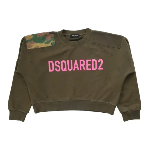 Dsquared2 , Green Printed Crewneck Sweatshirt for Kids ,Green female, Sizes: