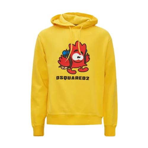 Dsquared2 , Hoodies ,Yellow male, Sizes: