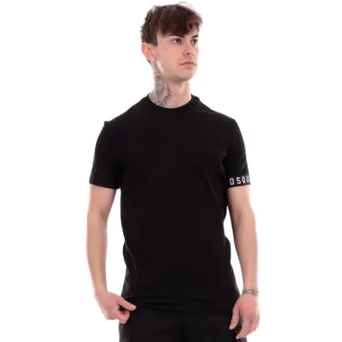 Dsquared2 , Icon Black Half Sleeve T-Shirt ,Black male, Sizes: