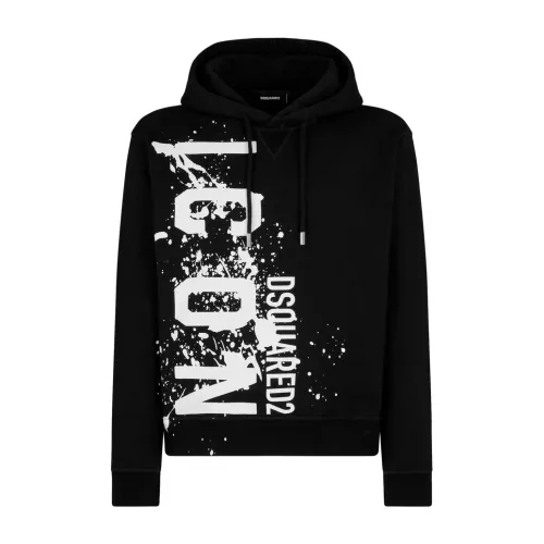 Dsquared2 , Icon Splash Cool Fit Sweaters ,Black male, Sizes: