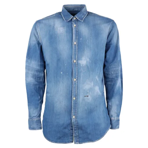 Dsquared2 , Jeans Shirt ,Blue male, Sizes: