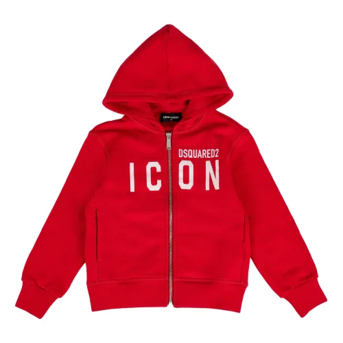 Dsquared2 , Kids Hoodie with Hood ,Red male, Sizes: