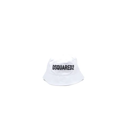 Dsquared2 , Kids Logo Print Bucket Hat ,White male, Sizes: