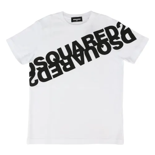 Dsquared2 , Kids Logo Print T-Shirt ,White male, Sizes: