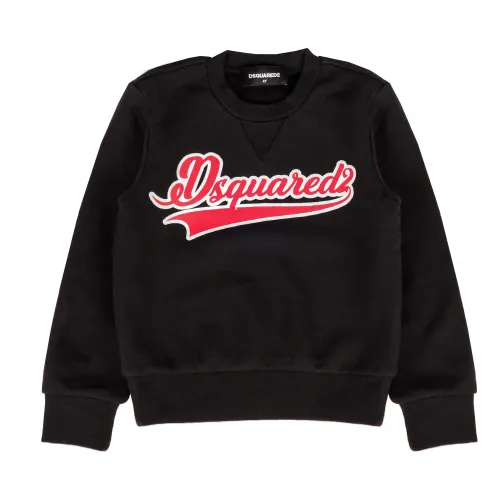 Dsquared2 , Kids Sweatshirt Black Regular Fit Cotton ,Black female, Sizes: