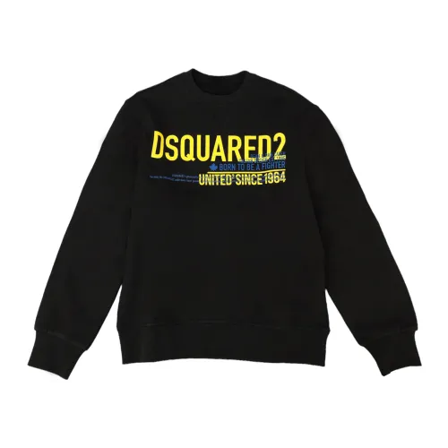 Dsquared2 , Kids Sweatshirt Felpa ,Black male, Sizes: