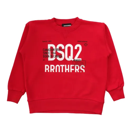 Dsquared2 , Kids Sweatshirt - Red - Regular Fit ,Red male, Sizes: