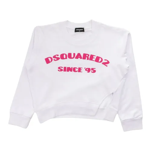 Dsquared2 , Kids Sweatshirt - Regular Fit - White ,White female, Sizes: