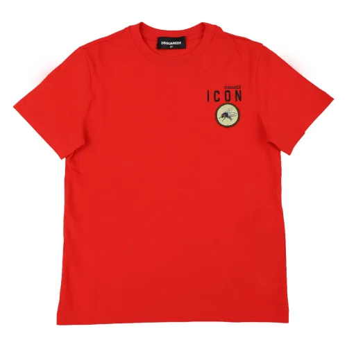 Dsquared2 , Kids T-Shirt Art Dq0340D00Mv - Dq414 ,Red male, Sizes:
