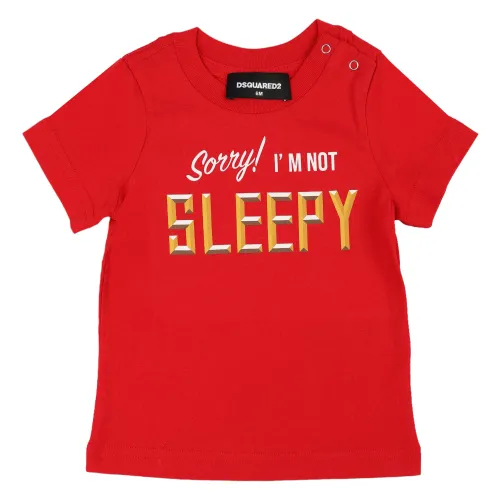 Dsquared2 , Kids T-Shirts by Dsquared2 ,Red female, Sizes: