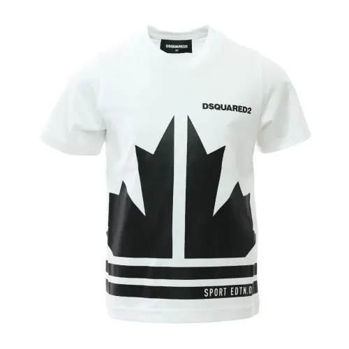 Dsquared2 , Leaf Band T-Shirt ,White male, Sizes: