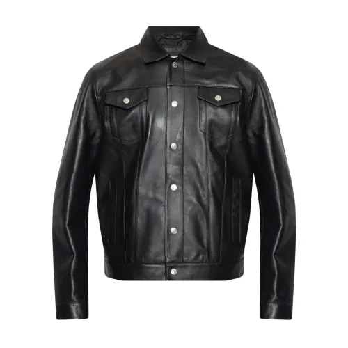 Dsquared2 , Leather Jacket ,Black male, Sizes: