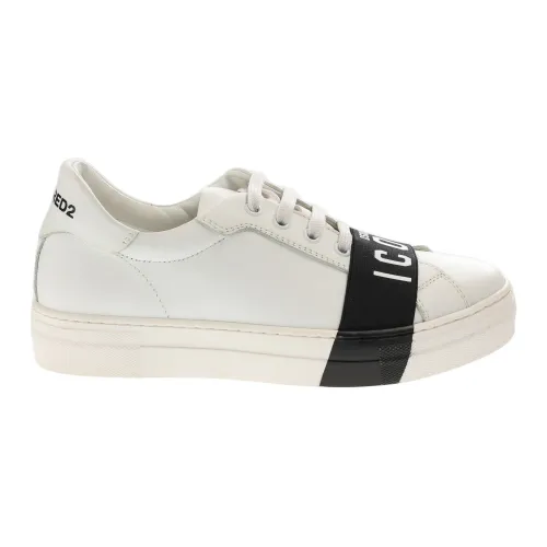 Dsquared2 , Leather Sneakers - Regular Fit ,White male, Sizes: