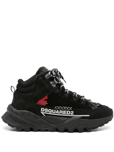 Dsquared2 logo-print panelled hiking boots - Black