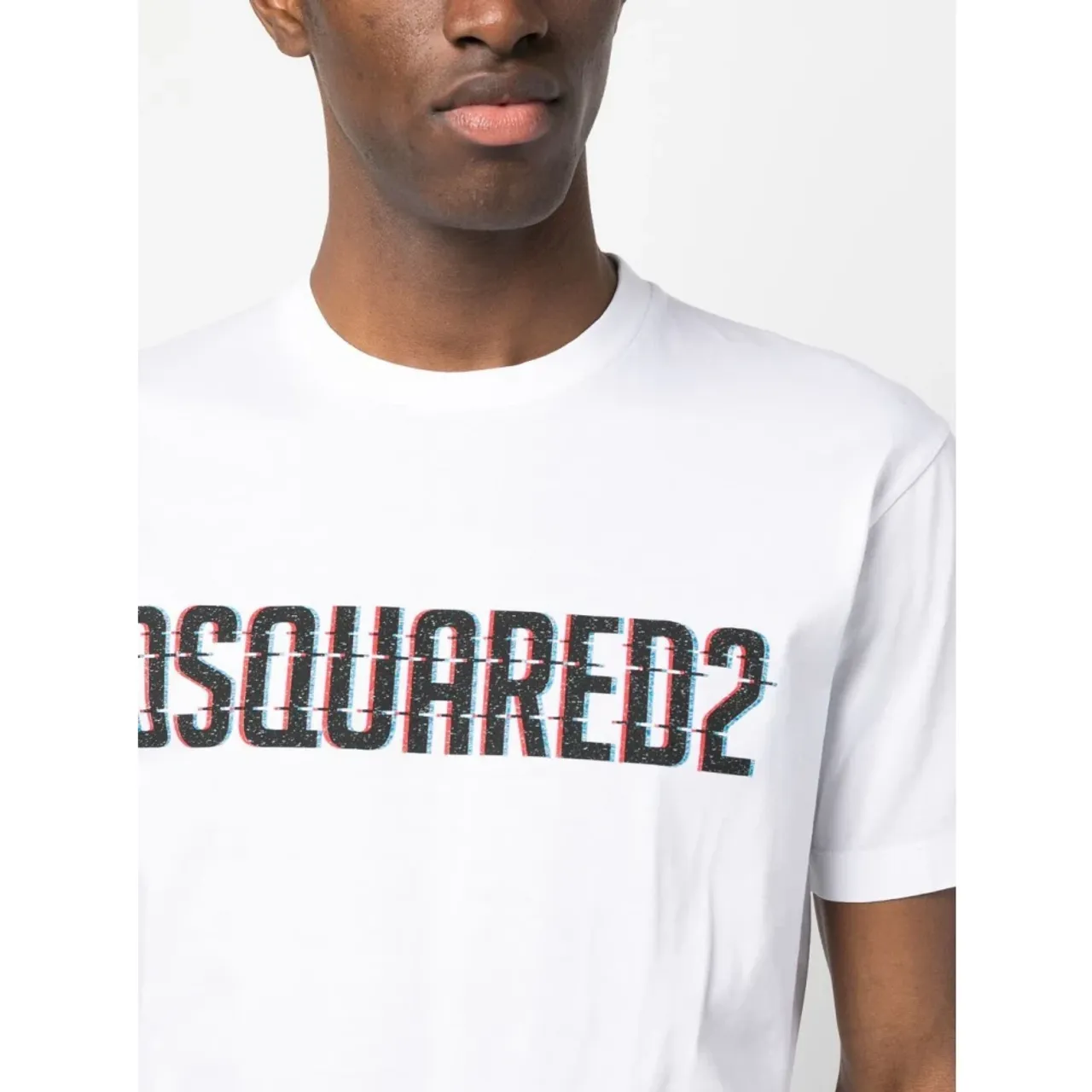 Dsquared2 , Logo Print White T-shirts and Polos ,White male, Sizes: