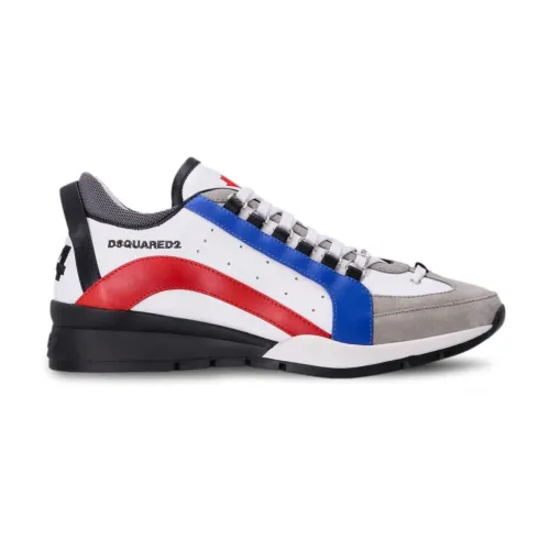 Dsquared2 , Logo Sneakers with Colored Panel Design ,White male, Sizes: