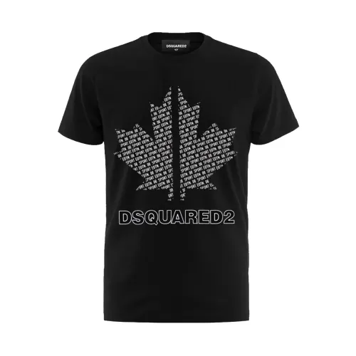 Dsquared2 , Maxifoglia Men's T-Shirt ,Black unisex, Sizes: