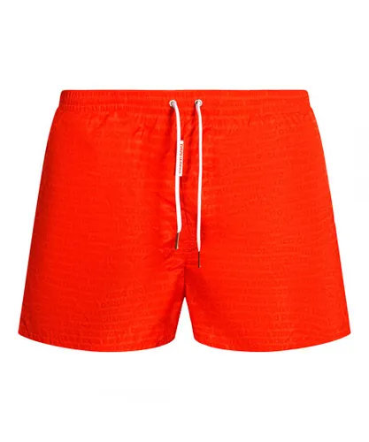 Dsquared2 Mens All-over Design Red Swim Shorts
