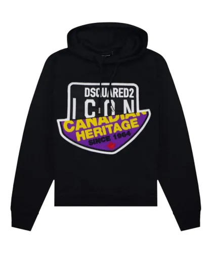 Dsquared2 Mens Canadian Heritage ICON Hoodie Black