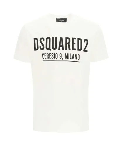 Dsquared2 Mens Ceresio 9 Print White T-Shirt Cotton